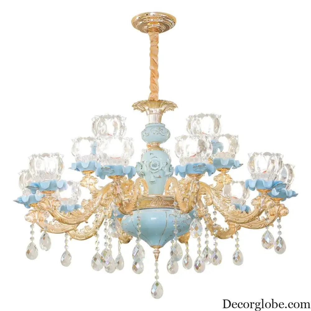 Luxury Ceramic Crystal Chandelier for Bedroom and Villa Staircase Chandelier