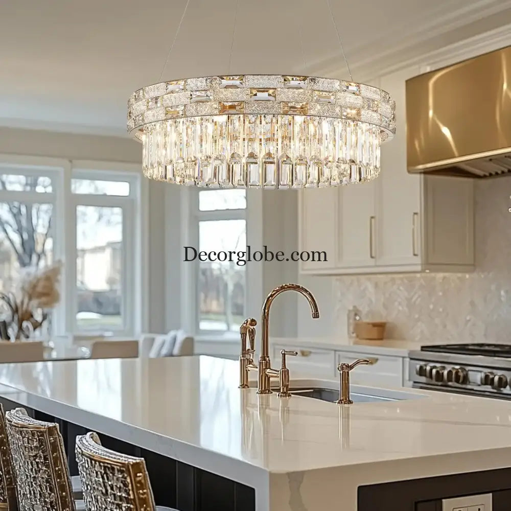 Luxury Circular Crystal Pendant Chandelier for Dining and Living Room Chandelier
