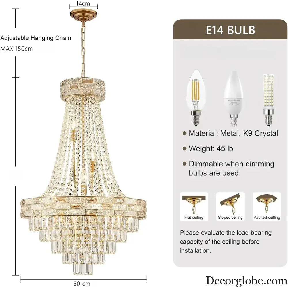 Luxury Circular Crystal Pendant Chandelier for Dining and Living Room Chandelier
