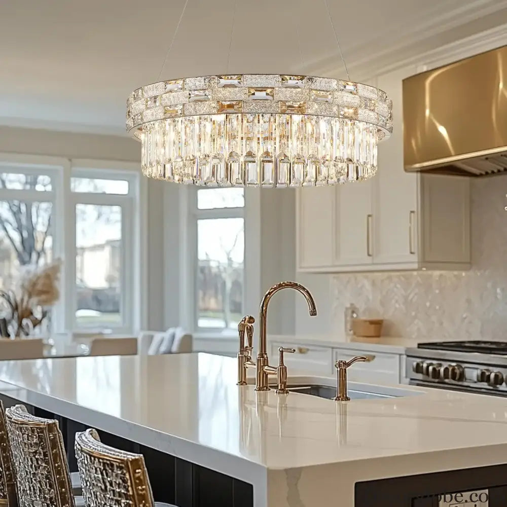 Luxury Circular Crystal Pendant Chandelier for Dining and Living Room Chandelier