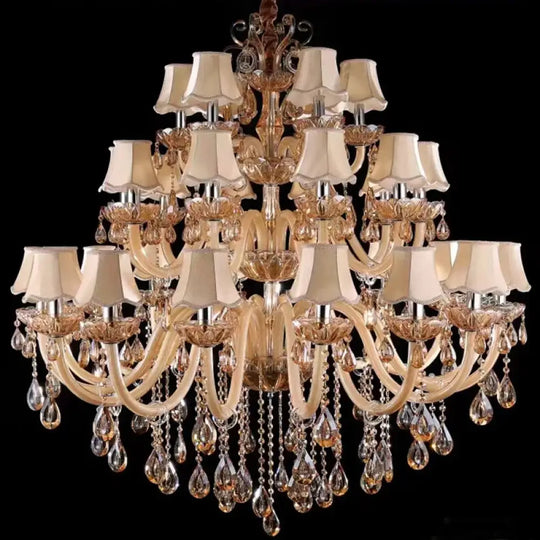 Luxury Crystal Candle Chandelier for Penthouse Hall and Staircase Chandeliers