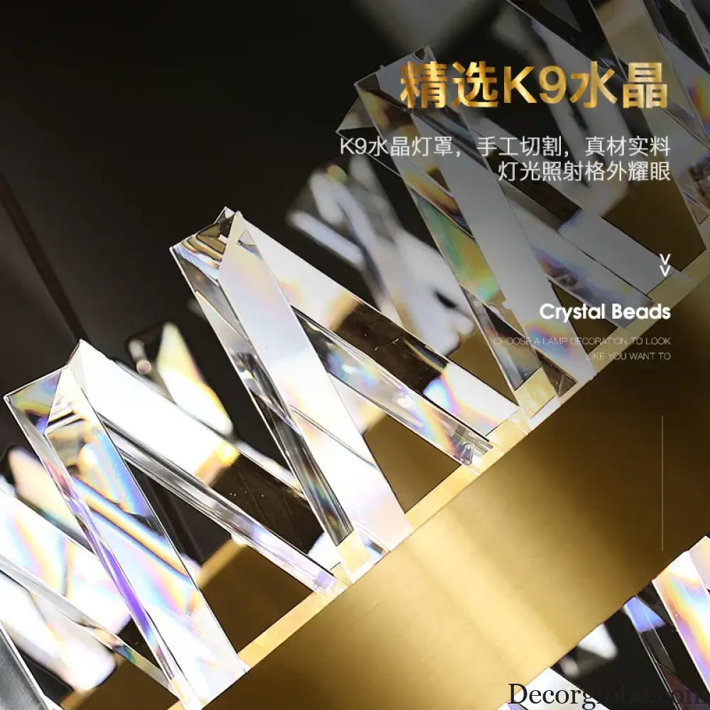 Luxury Crystal LED Chandelier - High-Quality K9 Ceiling Lighting Fixture for Elegant Living Rooms and Dining Spaces - DecorGlobe