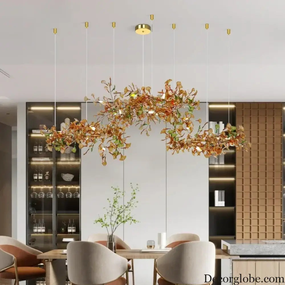 Luxury Ginkgo Leaf Glass Branch Chandelier Chandelier