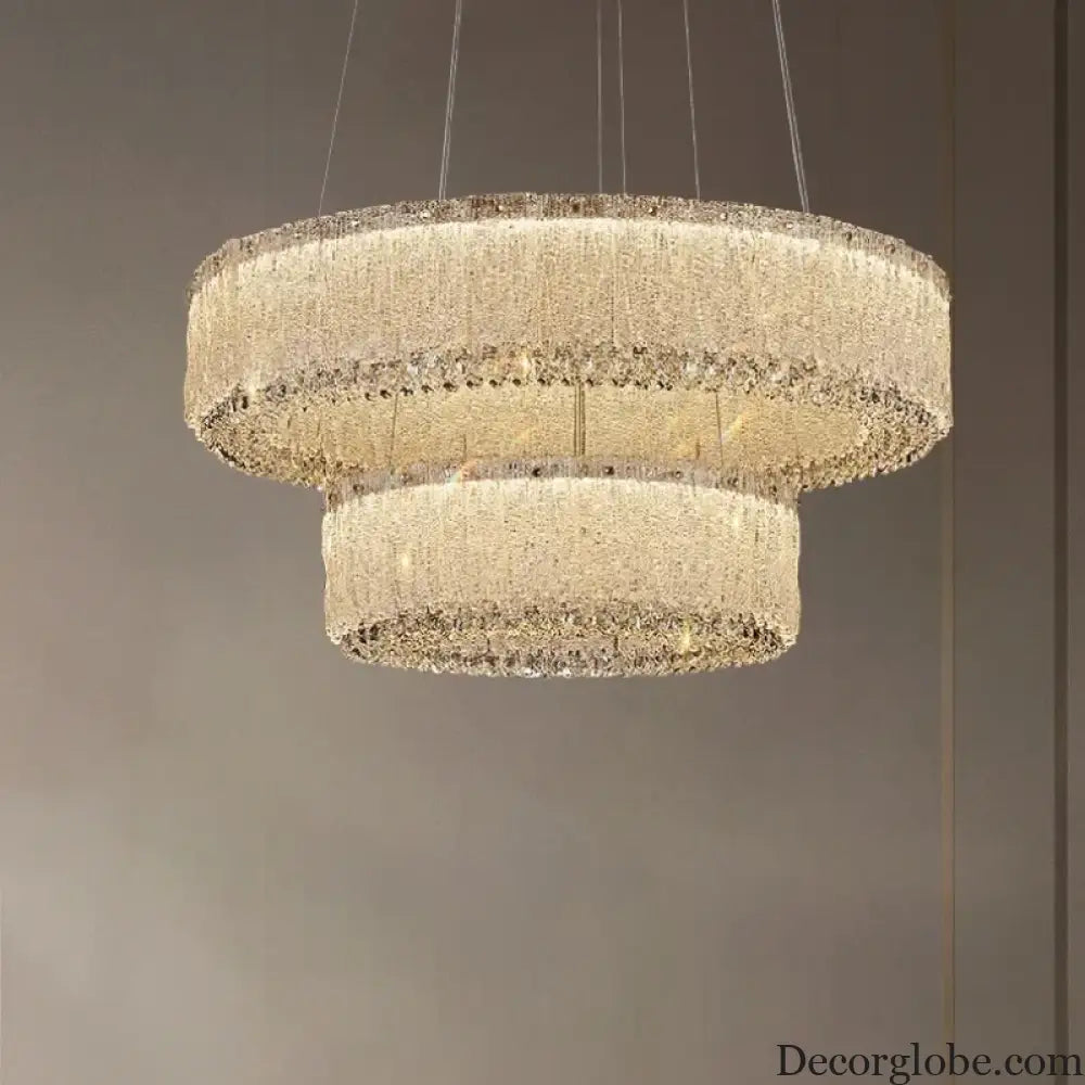 Luxury Gold Crystal Pendant Lamp for Living and Dining Room Chandelier