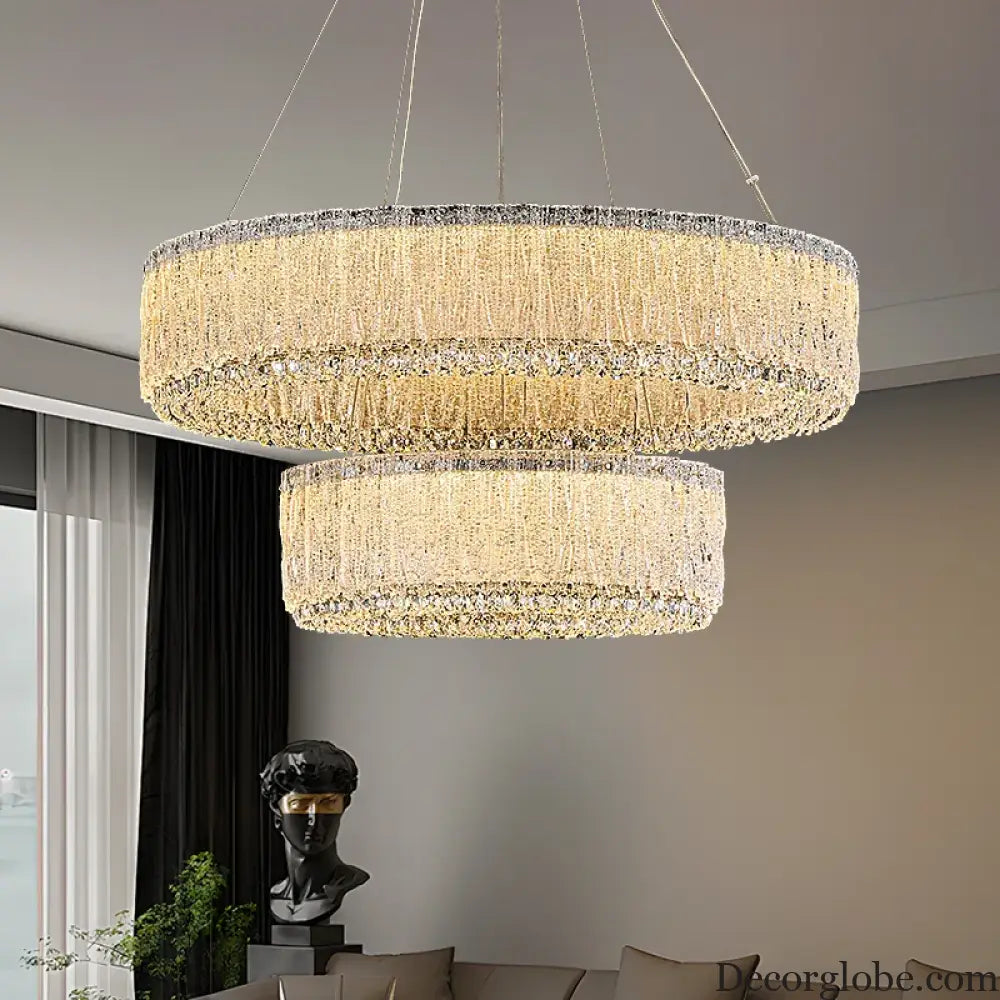 Luxury Gold Crystal Pendant Lamp for Living and Dining Room Chandelier