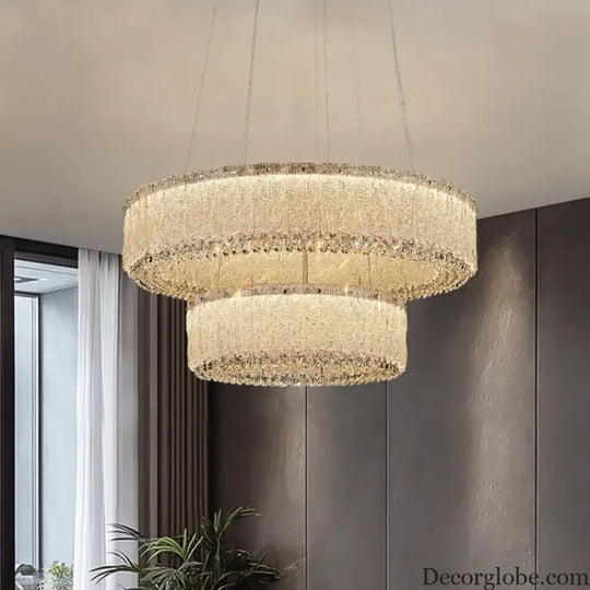 Luxury Gold Crystal Pendant Lamp for Living and Dining Room Chandelier