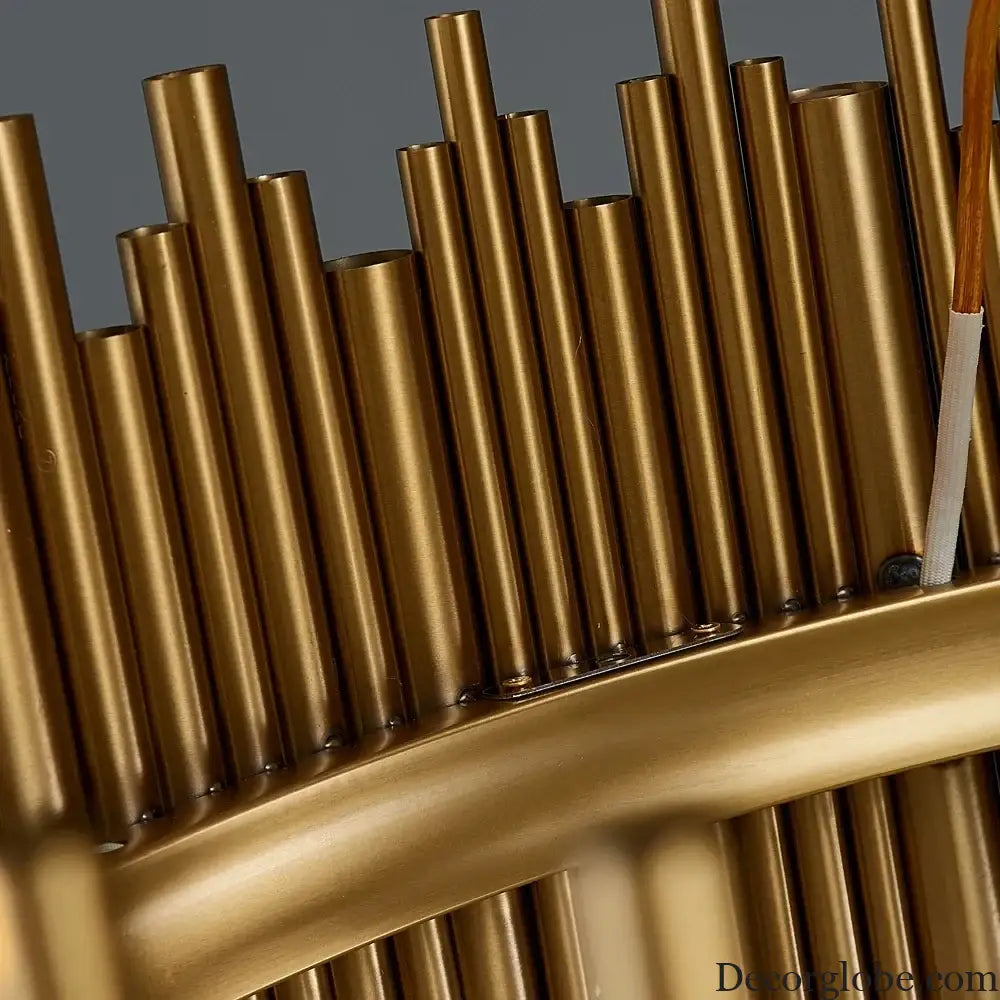 Luxury Gold LED Chandelier for Living Room - Round Hanging Lamp with Modern Creative Design - DecorGlobe