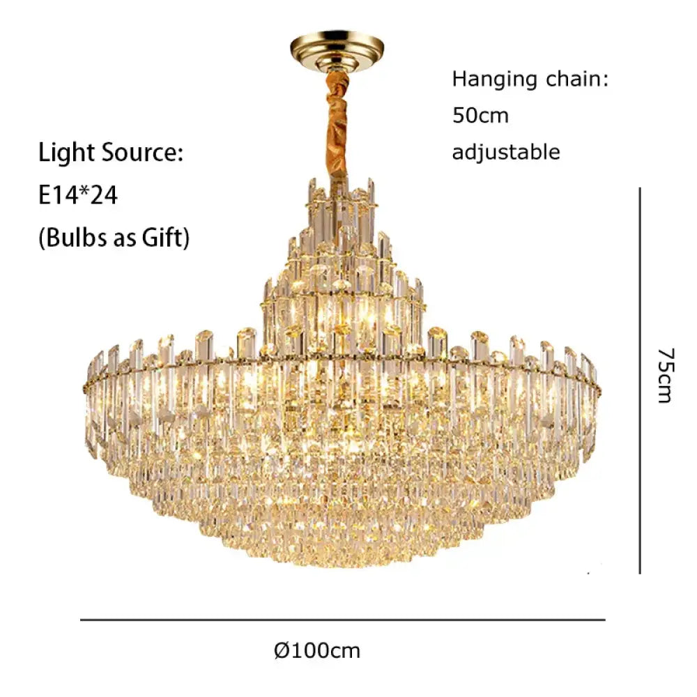 Luxury Gold LED Crystal Pendant Lights - Artistic Ceiling Decor for Maison-Inspired Living Spaces - DecorGlobe