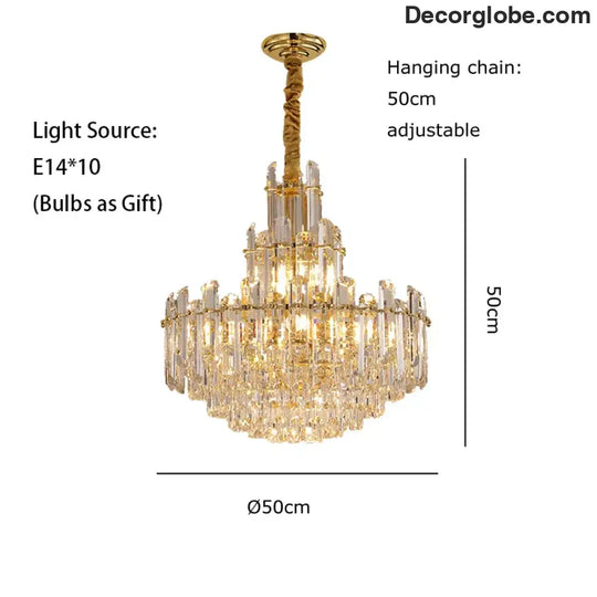 Luxury Gold LED Crystal Pendant Lights - Artistic Ceiling Decor for Maison-Inspired Living Spaces - DecorGlobe