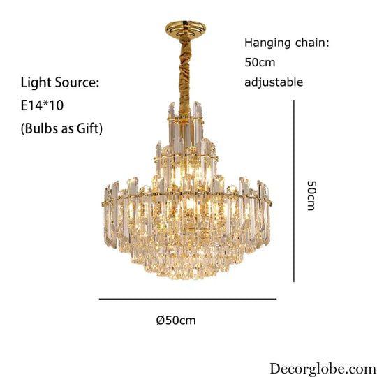 Luxury Gold LED Crystal Pendant Lights - Artistic Ceiling Decor for Maison-Inspired Living Spaces - DecorGlobe