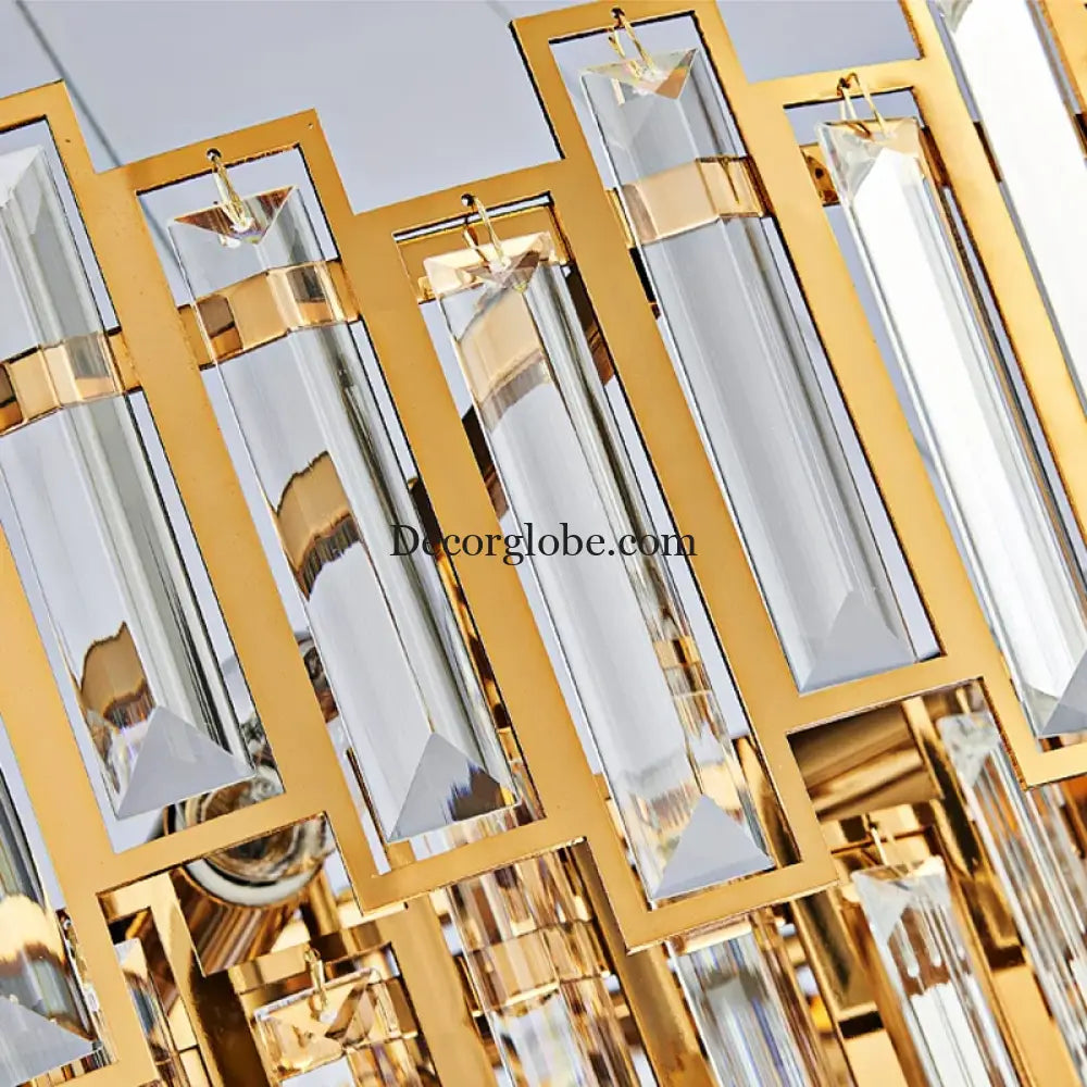 Luxury Golden Crystal LED Ceiling Lamp - Modern Round Ceiling Chandelier for Dining and Living Rooms - DecorGlobe