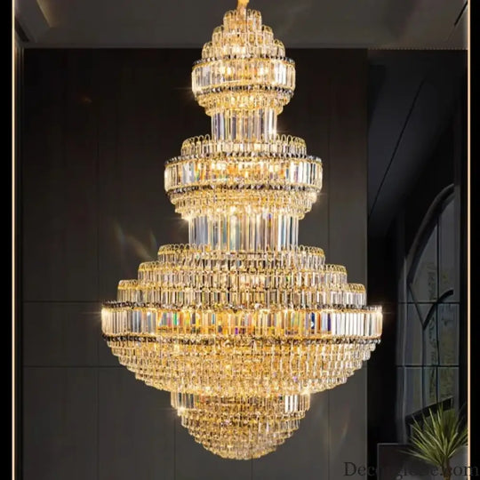 Luxury Hollow Crystal Pendant Chandelier for Villa and Hotel Lobby Chandelier