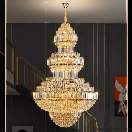 Luxury Hollow Crystal Pendant Chandelier for Villa and Hotel Lobby Chandelier