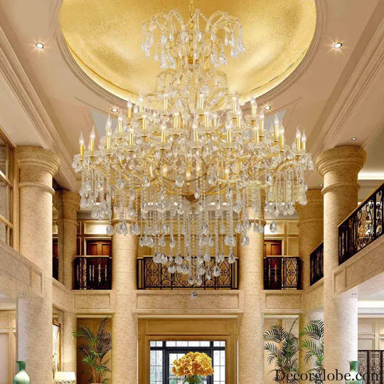 Luxury Large Crystal Candle Chandelier for Lobby and Villa Lighting Chandelier