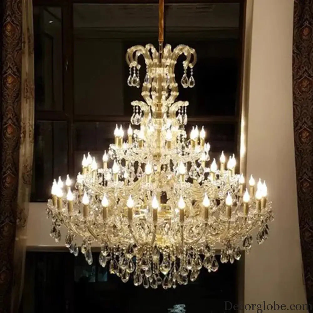 Luxury Large Crystal Candle Chandelier for Lobby and Villa Lighting Chandelier