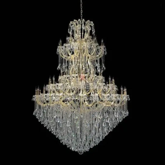 Luxury Large Crystal Candle Chandelier for Lobby and Villa Lighting 4 layers D160 X260cm / Warm light Chandelier