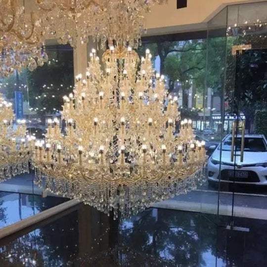 Luxury Large Crystal Candle Chandelier for Lobby and Villa Lighting 5 layers D170 X230cm / Neutral light Chandelier