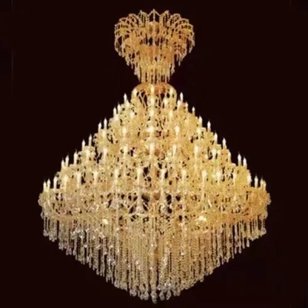 Luxury Large Crystal Candle Chandelier for Lobby and Villa Lighting 6 layers D220 X300cm / Warm light Chandelier