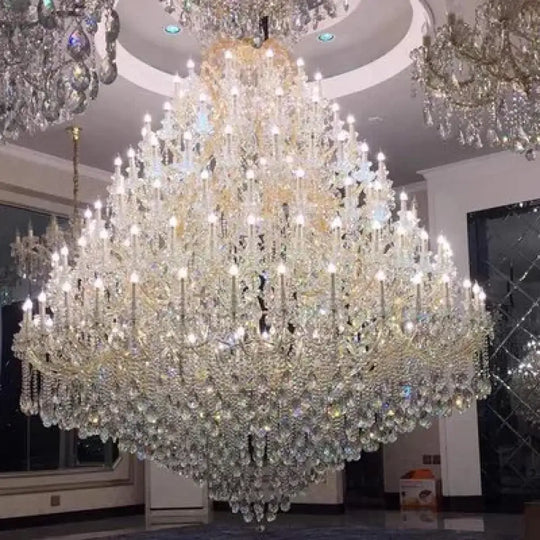 Luxury Large Crystal Candle Chandelier for Lobby and Villa Lighting 7 layers D260 X350cm / Warm light Chandelier