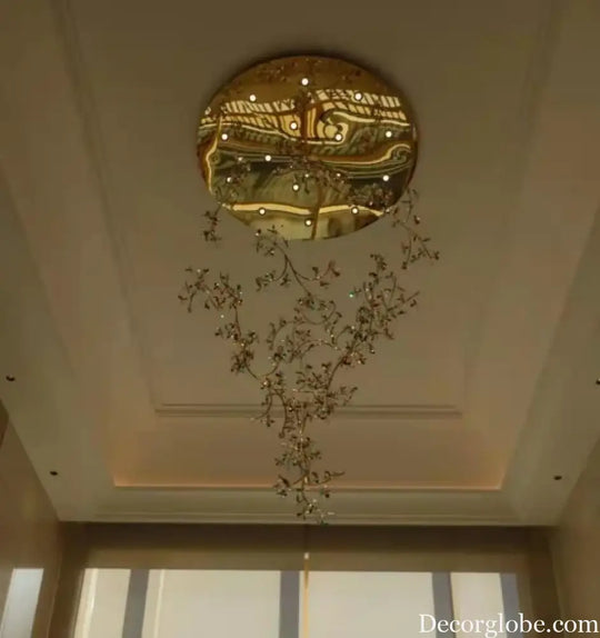Luxury LED Rotating Crystal Chandelier – Modern Villa & Hotel Statement Lighting 50 / 1 Bulb / Golden|luxury Chandelier