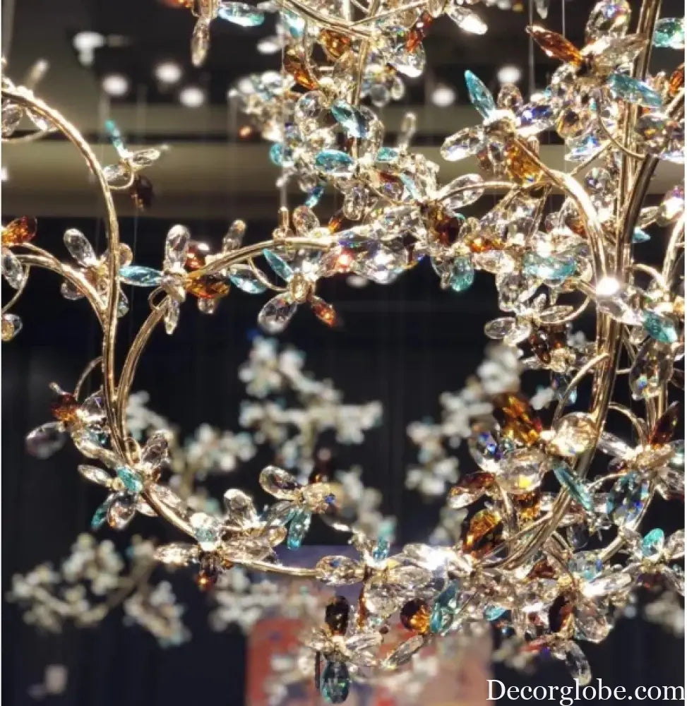 Luxury LED Rotating Crystal Chandelier – Modern Villa & Hotel Statement Lighting 50 / 1 Bulb / Golden|luxury Chandelier