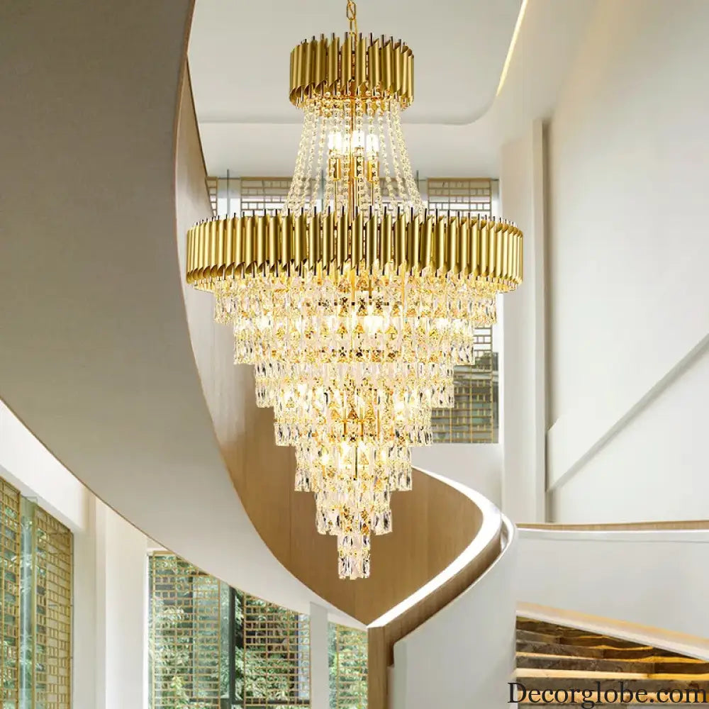 Luxury Modern Chandelier for Living Room - Elegant Gold Decor for Staircases, Hallways, and Spirited Ambiance - DecorGlobe