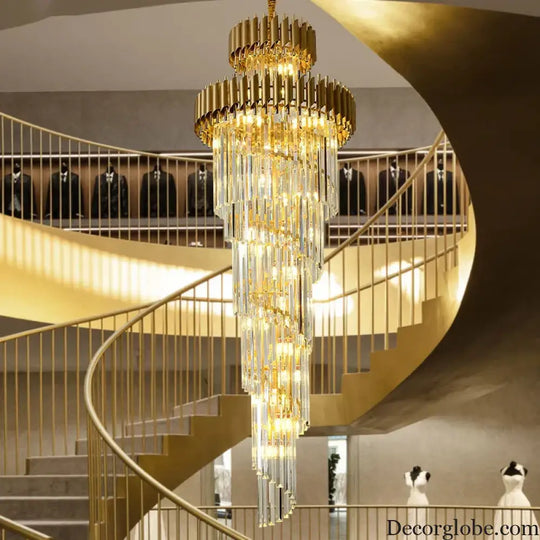 Luxury Modern Crystal Chandelier - Opulent Illumination for Long Lofts, Villa Lobbies, and Chic Living Spaces - DecorGlobe