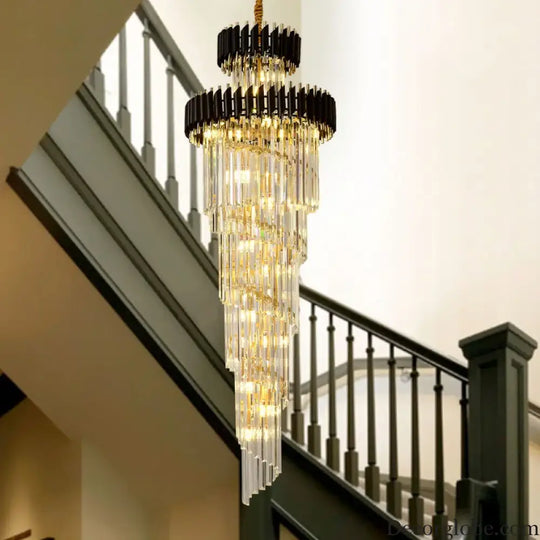 Luxury Modern Crystal Chandelier - Opulent Illumination for Long Lofts, Villa Lobbies, and Chic Living Spaces - DecorGlobe