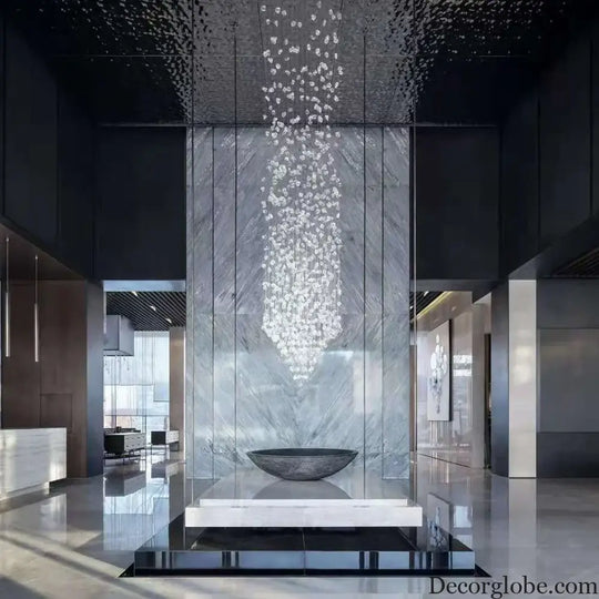 Luxury Stone Crystal Stair Chandelier - LED Lighting Fixture for Large Living Rooms, Home Decor, Hallways, and Lobby Elegance - DecorGlobe