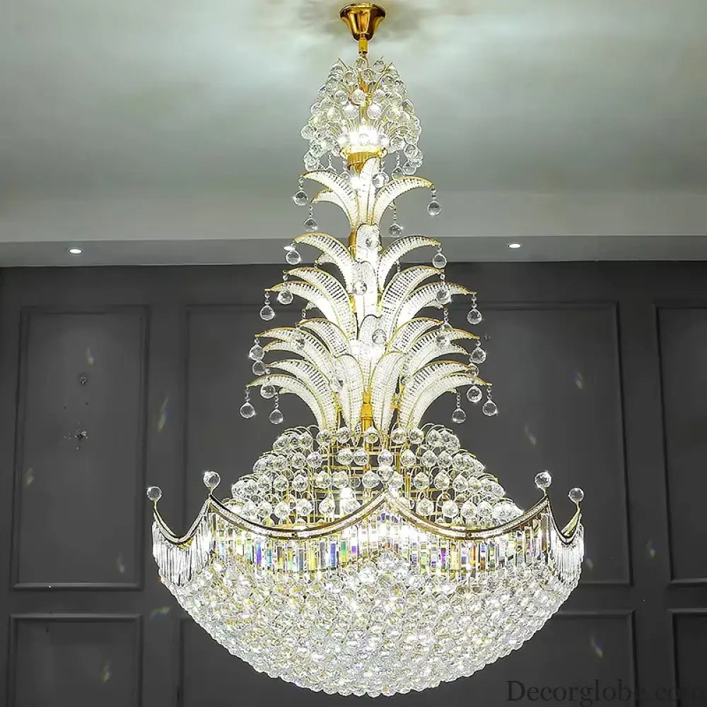 Lydia Villa Crystal Chandelier with LED Chain Pendant Modern Staircase Light Chandelier