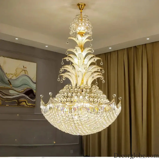Lydia Villa Crystal Chandelier with LED Chain Pendant Modern Staircase Light Chandelier