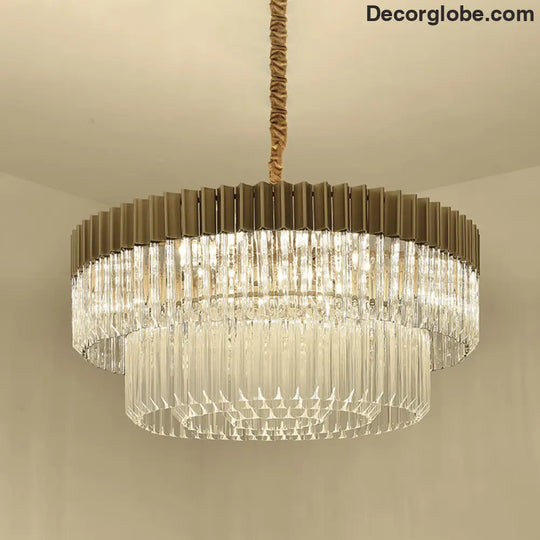 Lyric Modern 2-Tier Crystal Chandelier: Light Up Your Home with Elegance - DecorGlobe