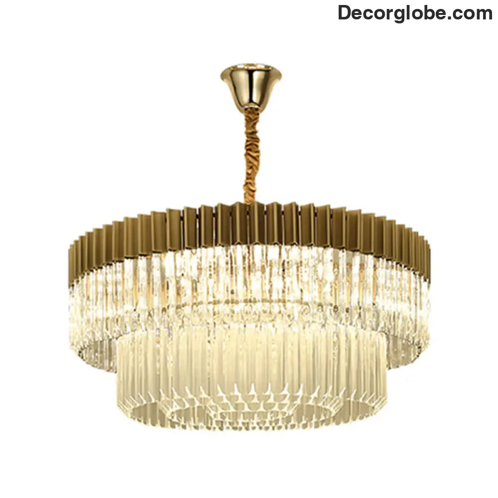Lyric Modern 2-Tier Crystal Chandelier: Light Up Your Home with Elegance - DecorGlobe