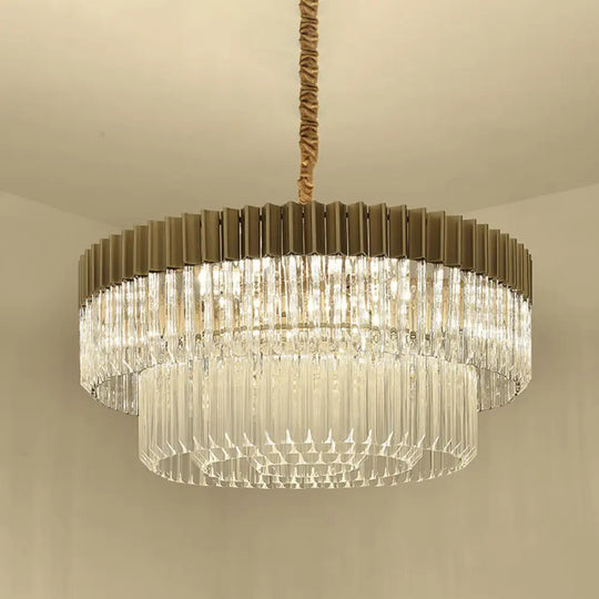 Lyric Modern 2-Tier Crystal Chandelier: Light Up Your Home with Elegance - DecorGlobe