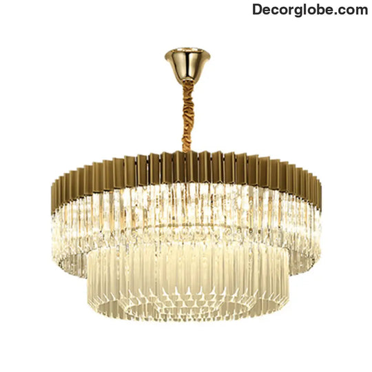 Lyric Modern 2-Tier Crystal Chandelier: Light Up Your Home with Elegance - DecorGlobe