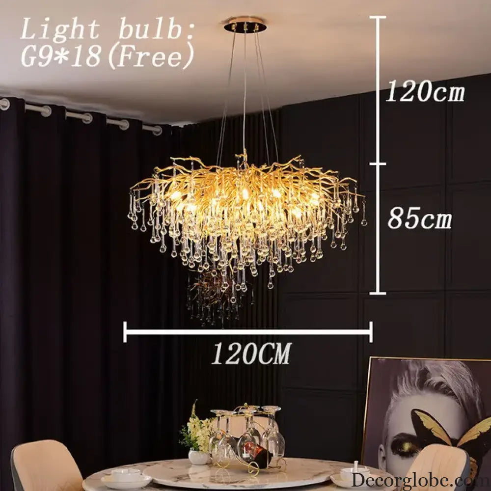 Maison - Modern Luxury Crystal  Water Drop Pendant Light, Perfect for Living Rooms, Bedrooms, Hotels, Villas, and Indoor Decor - DecorGlobe