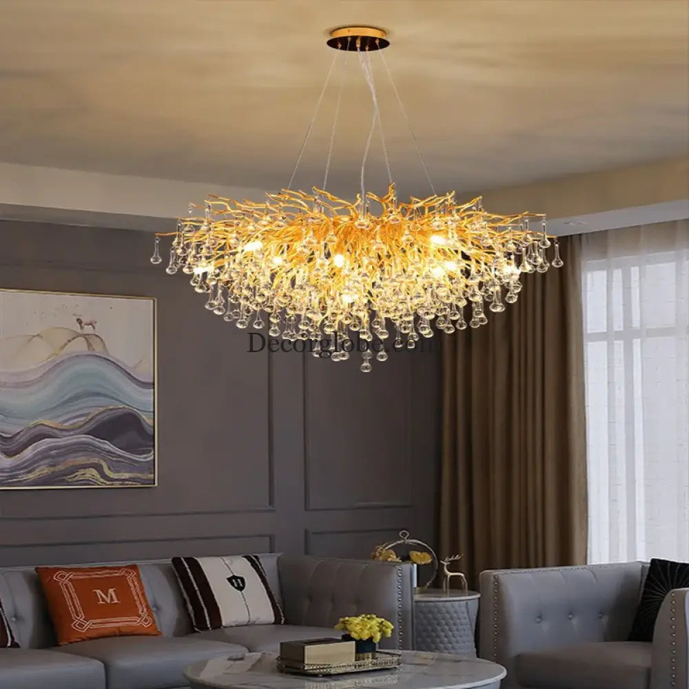 Maison - Modern Luxury Crystal  Water Drop Pendant Light, Perfect for Living Rooms, Bedrooms, Hotels, Villas, and Indoor Decor - DecorGlobe