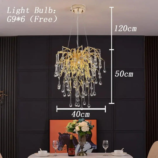 Maison - Modern Luxury Crystal  Water Drop Pendant Light, Perfect for Living Rooms, Bedrooms, Hotels, Villas, and Indoor Decor - DecorGlobe