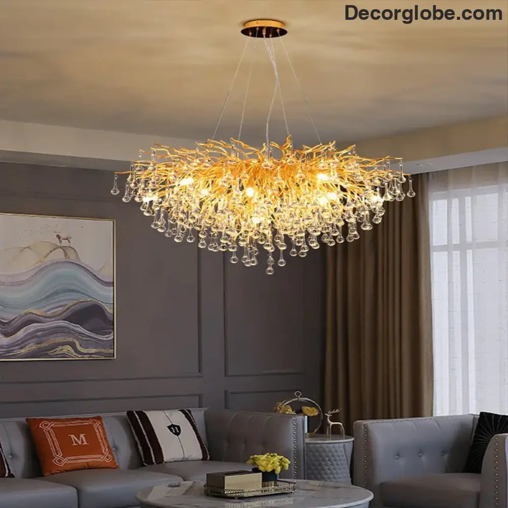 Maison - Modern Luxury Crystal  Water Drop Pendant Light, Perfect for Living Rooms, Bedrooms, Hotels, Villas, and Indoor Decor - DecorGlobe