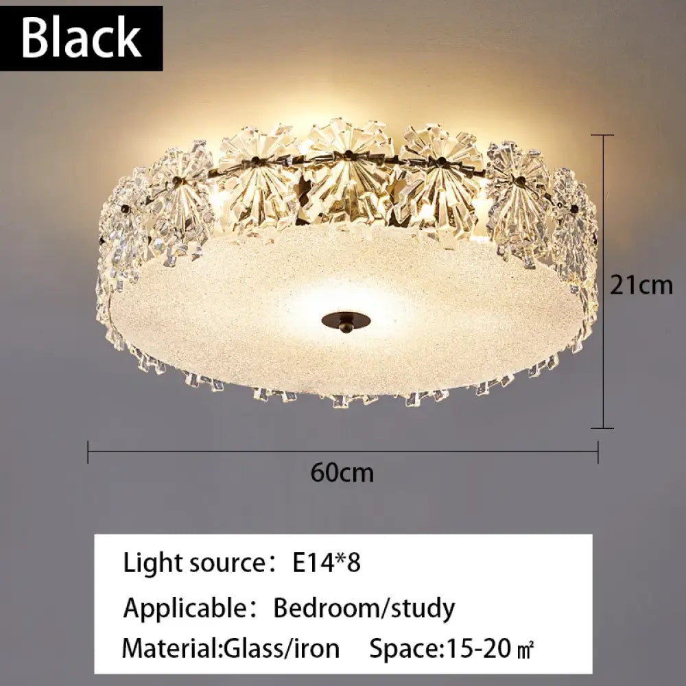 Modern Minimalist Luxury Crystal Glass Maple Leaf Ceiling Lamp Chandelier Living Room Decoration Bedroom Led Indoor