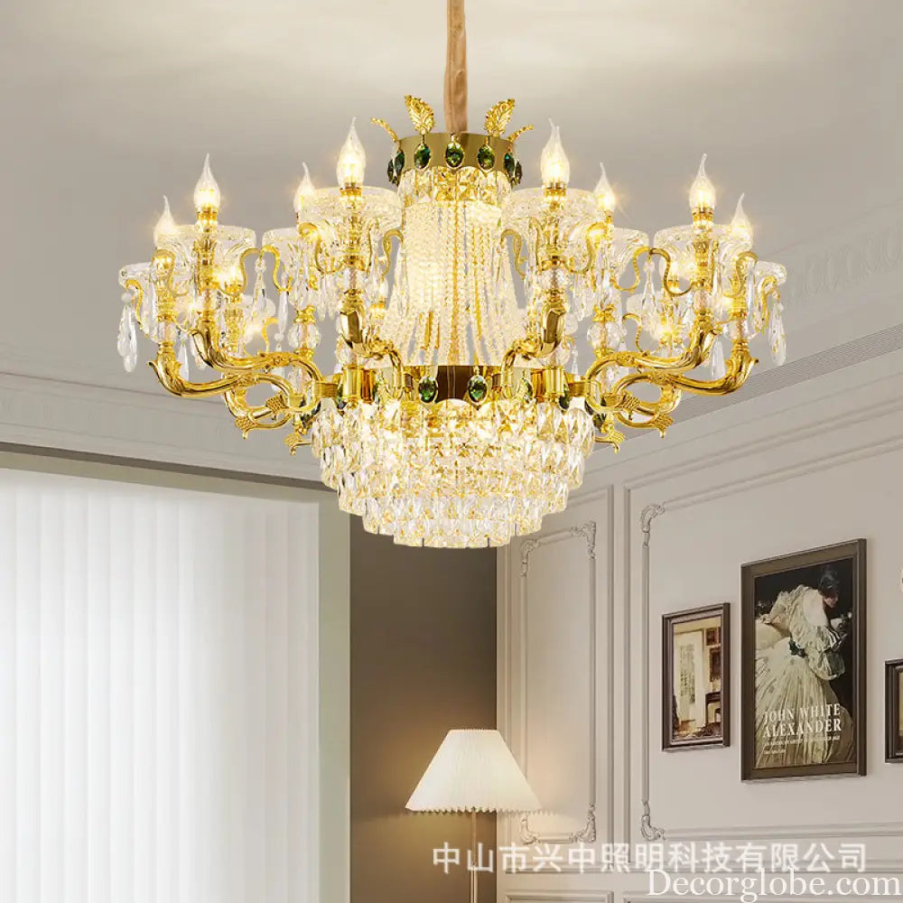 European Crystal Branch Chandelier for Villa Duplex