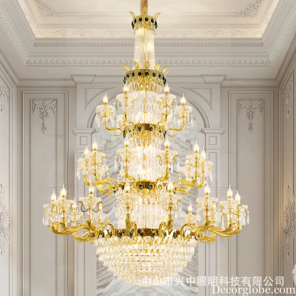 European Crystal Branch Chandelier for Villa Duplex