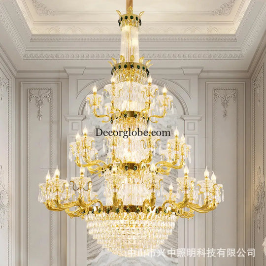 European Crystal Branch Chandelier for Villa Duplex