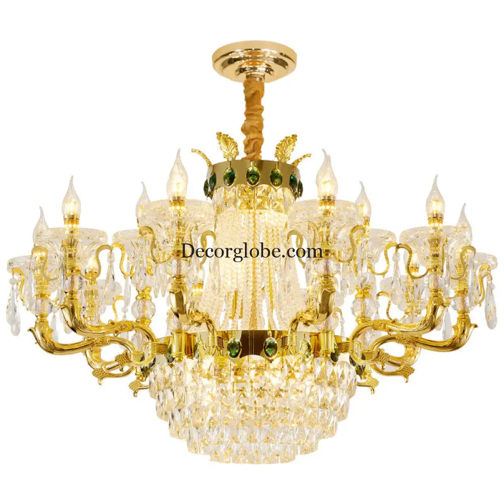 European Crystal Branch Chandelier for Villa Duplex