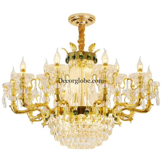European Crystal Branch Chandelier for Villa Duplex