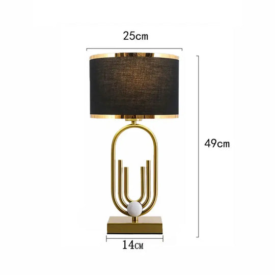Orléans Modern Gold Geometric Table Lamp - Black / UK plug - Table Lamp