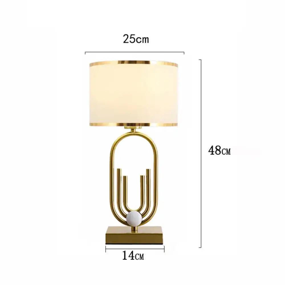 Orléans Modern Gold Geometric Table Lamp - White / US plug - Table Lamp