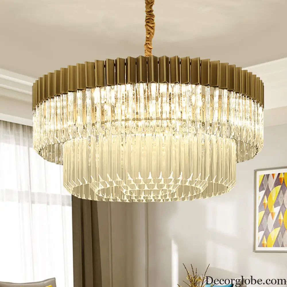 Lyric Modern 2-Tier Crystal Chandelier: Light Up Your Home with Elegance - DecorGlobe