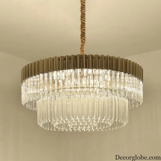 Lyric Modern 2-Tier Crystal Chandelier: Light Up Your Home with Elegance - DecorGlobe