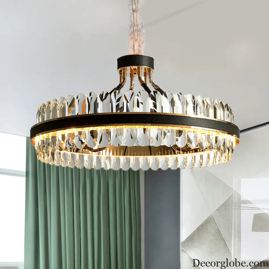 Luna's Modern Black Crystal Chandelier: Elegance and Simplicity - DecorGlobe